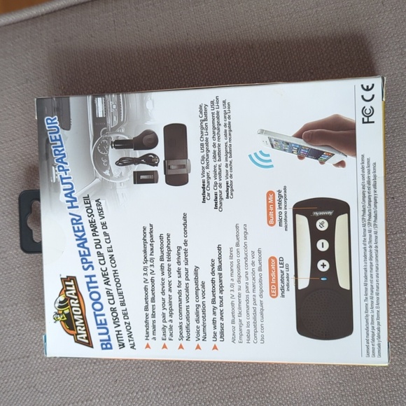 Armor All Handsfree Bluetooth Speakerphone w/ Visor Clip - Picture 3 of 7